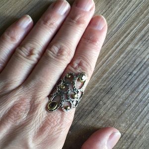 .925 Sterling Silver Amethyst Boho Ring